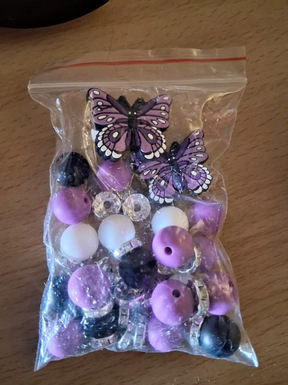 Purple & White Bead Jewelry Lot